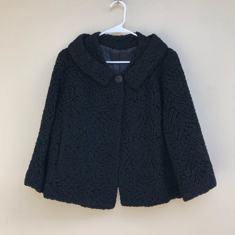 Vintage one button 3/4 sleeve cape jacket